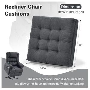 Dark Gray SQUARE Comfort Seat Cushion 20x20x5”